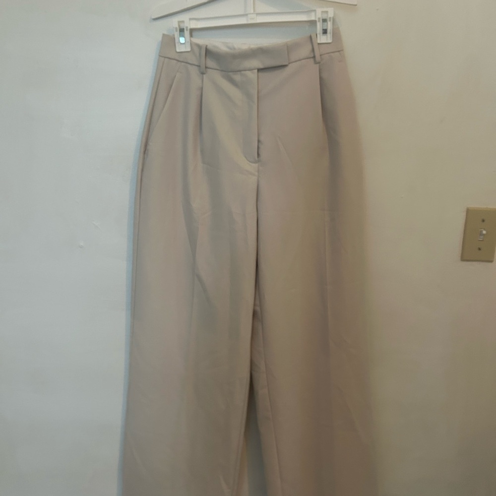 Zara Cream High-Waist Trousers